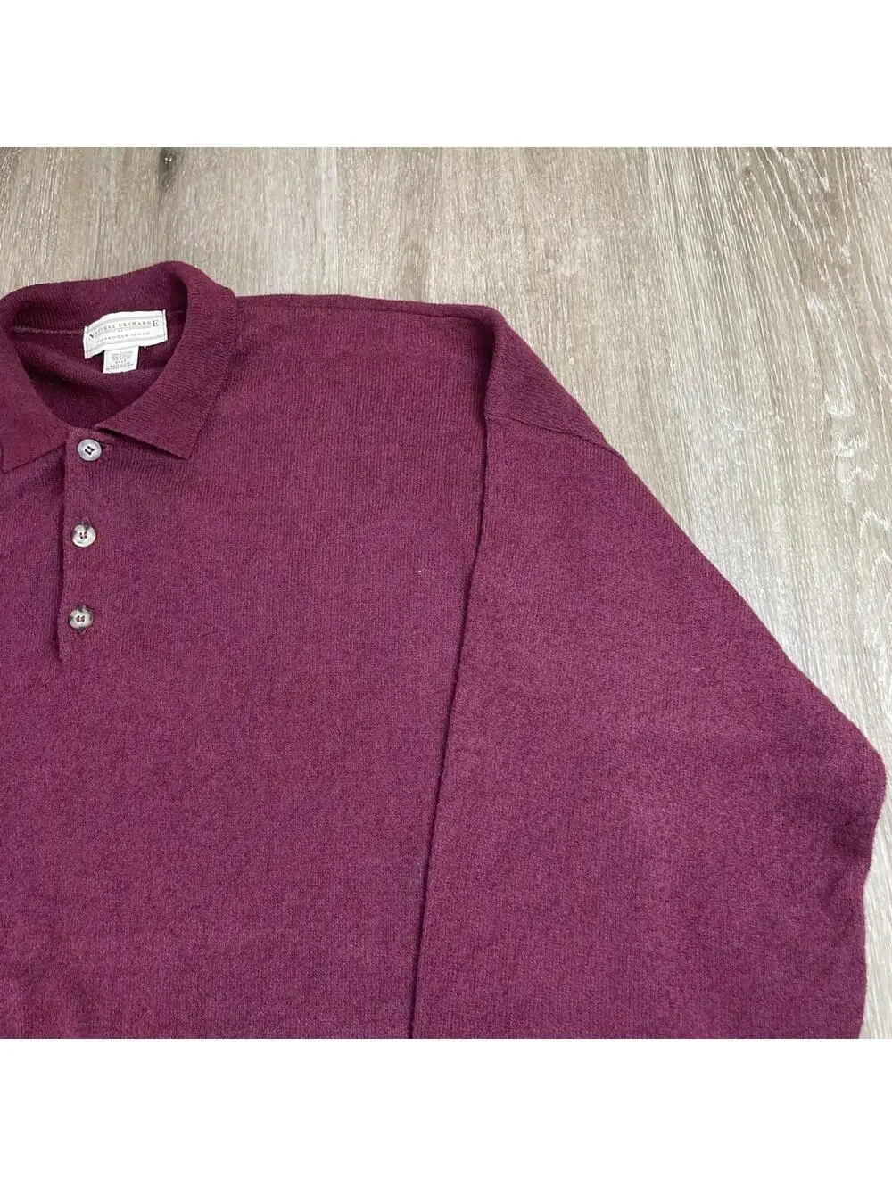 Vintage Natural Exchange Alexander Lloyd Sweater Henley Men's 3XLT Maroon